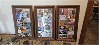 3 Framed Panels of Refrigerator Magnets