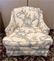 Arm Chair w/ Blue Bird Accent Fabric