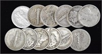 12 Mercury Silver Dimes