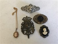 Vintage Cameo Brooches & More