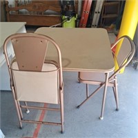 Vintage Durham Card Table #36 w/ 2 Chairs