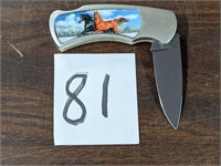Knife with Horses