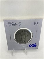 1930-S Standing Quarter VF