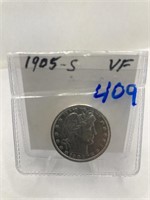 1905-S Barber Quarter VF