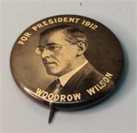 1912 Woodrow Wilson for President Button Pin