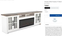 FM4022 Hampton White Fireplace TV Stand