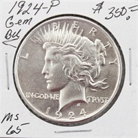 1924-P Silver Peace Dollar Coin BU