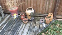 Assortment of plant pottery