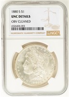 Coin 1880-S Morgan Silver Dollar NGC Unc Details