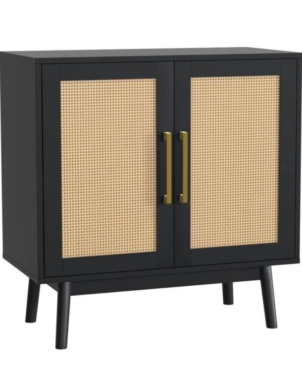 Modern rattan wide board buffet cabinet .