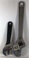 2 Adjustable Wrenches 10" Proto 6" unmarked