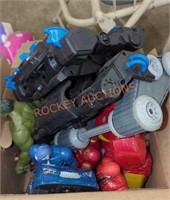 Box lot cars super hero toys
