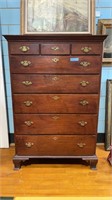 ANTIQUE WALNUT CHIPPENDALE TALL CHEST