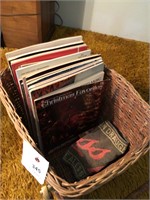 basket with magazines and/or music books