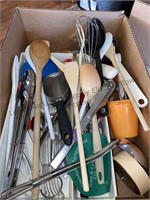 Box of kitchen utensils