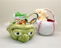 2 NEW Full Easter Baskets - Baby Yoda & Baseball