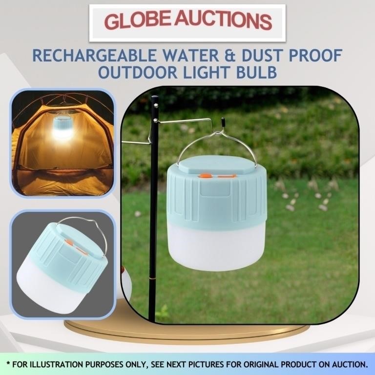 RECHARGEABLE OUTDOOR LIGHT BULB(WATER & DUSTPROOF)