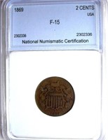 1869 Two Cent NNC F-15