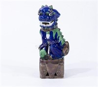 Antique Polychrome Foo Dog Figurine