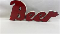 Vintage Red Rustic 3D Aluminum Beer Sign