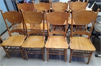 N- 6 Pressback Oak Chair & 2 Bar Stools