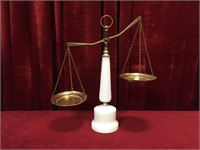 Vintage Milk Glass Hobnail Balance Scale