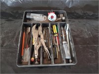Tray of Hand Tools and Drill Bits