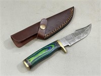 4.25" Fixed Blade Knife w/Tooled Leather Sheath