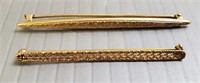 Two- 10k gold bar pins: 4.2 grams total