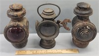 Antique Carriage & Automobile Lanterns Lot