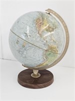 METAL BASE GLOBE - 16" TALL - 12" GLOBE