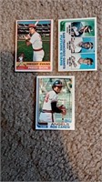 3 Lot Topps Dwight Evans, Rod Carew Trading Card L