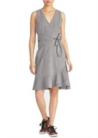 $129 Size 10  Rachel Dawn Striped Faux-Wrap Dress