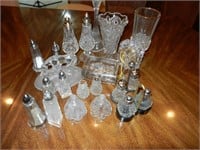 Large Group of Salt & Pepper Shakers & Misc Glass