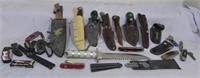 Large grouping of assorted sheath and folding