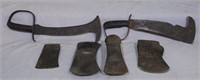 (2) Vintage machetes including several axe heads