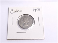 1958 Canada 5 Cents Coin In Holder