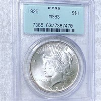 1925 Silver Peace Dollar PCGS - MS63