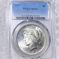 1925 Silver Peace Dollar PCGS - MS63