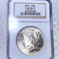 1923 Silver Peace Dollar NGC - MS64