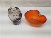 Art Glass Bowl & Vase