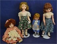 4pcs Various Antique & Vintage Porcelain Dolls