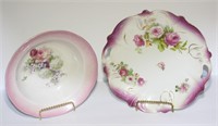 two vintage floral dishes like Germany unmarked
