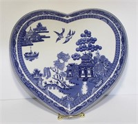 Johnson Bros. Blue Willow heart shaped plate