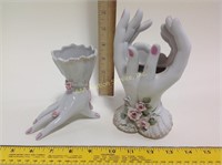 2 Porcelain Hand Vases including Lefton