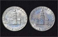 2 pcs 1976 USD 200 yr Commemorative .50c Coins