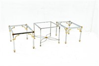 3pc Metal Art Deco Style End Tables