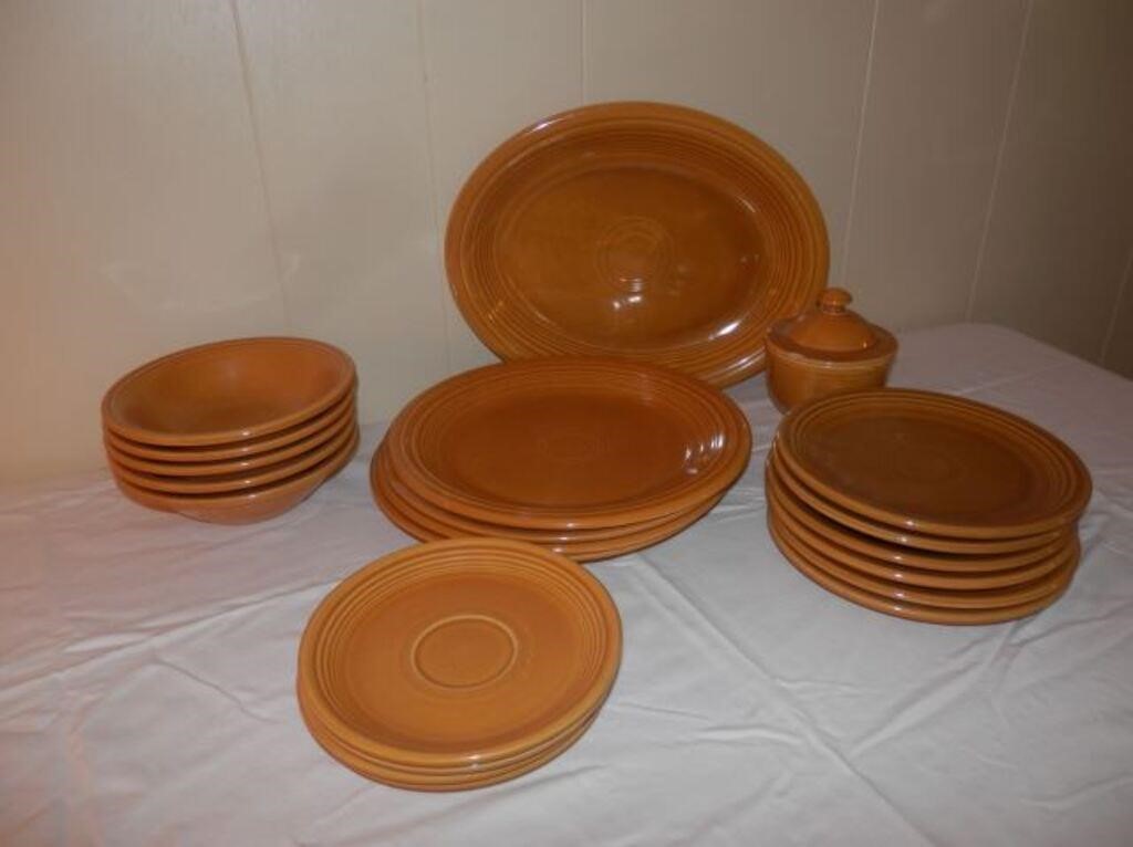 Group of Goldtone/Fiesta type dinnerware
