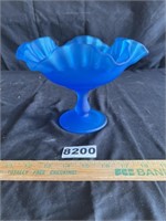 Satin Glass Footed Bowl