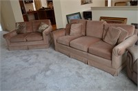 Vintage couch and loveseat